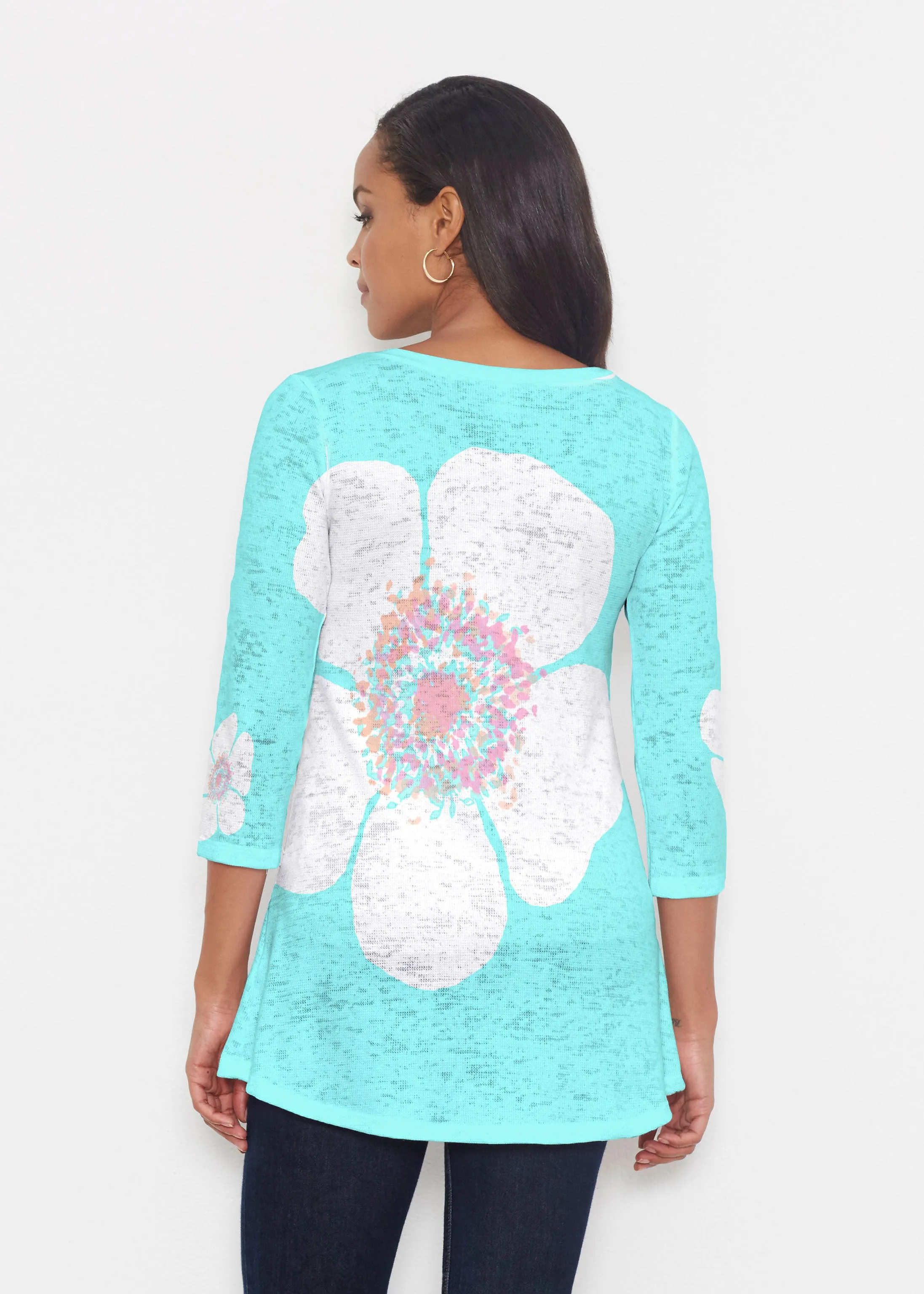 Poppy Seaglass Green (7107) ~ Katherine Hi-Lo Thermal Tunic