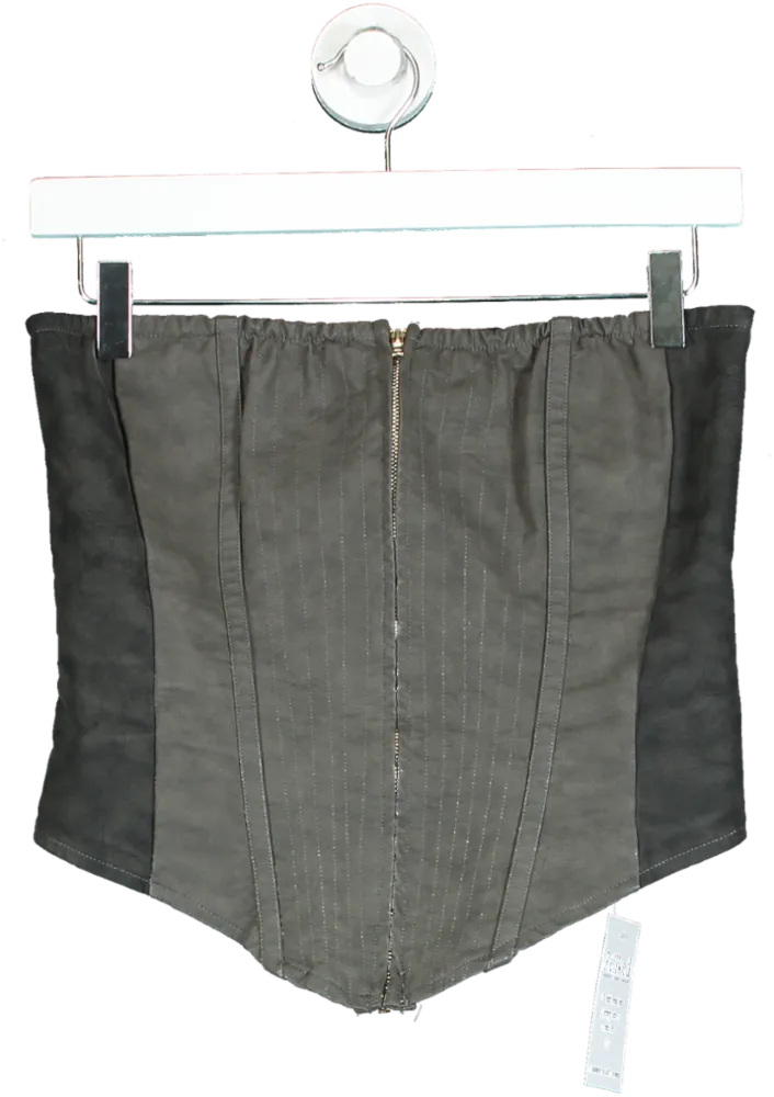 PrettyLittleThing Grey Corset Top UK 10