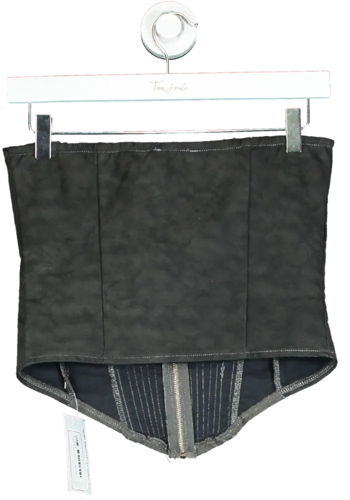 PrettyLittleThing Grey Corset Top UK 10