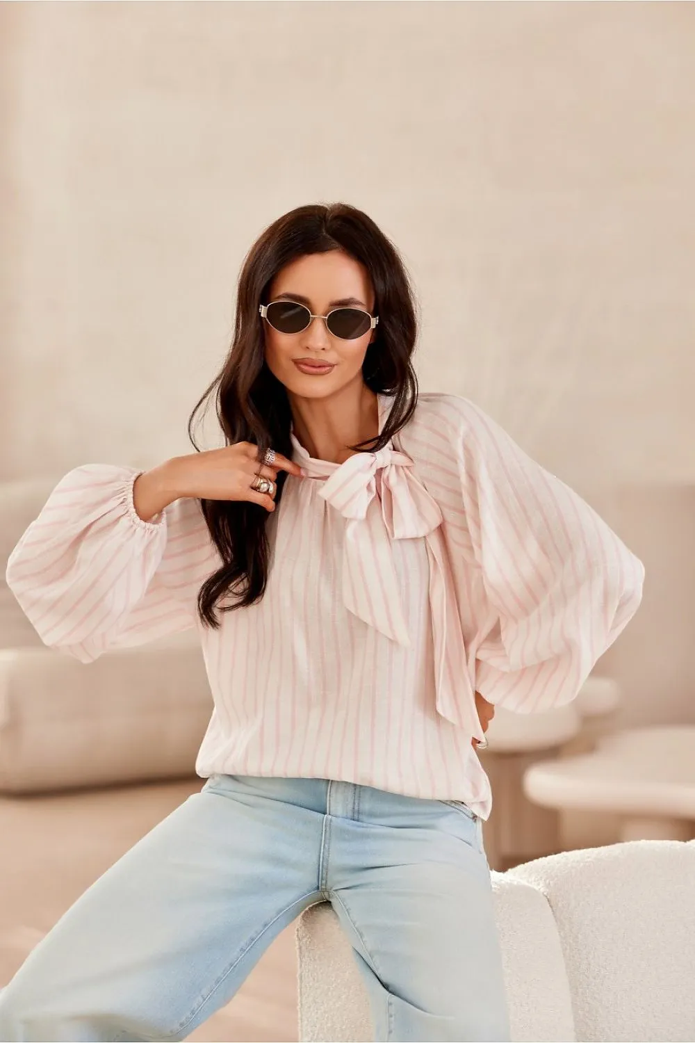 Puffy Sleeve Laced Blouse
