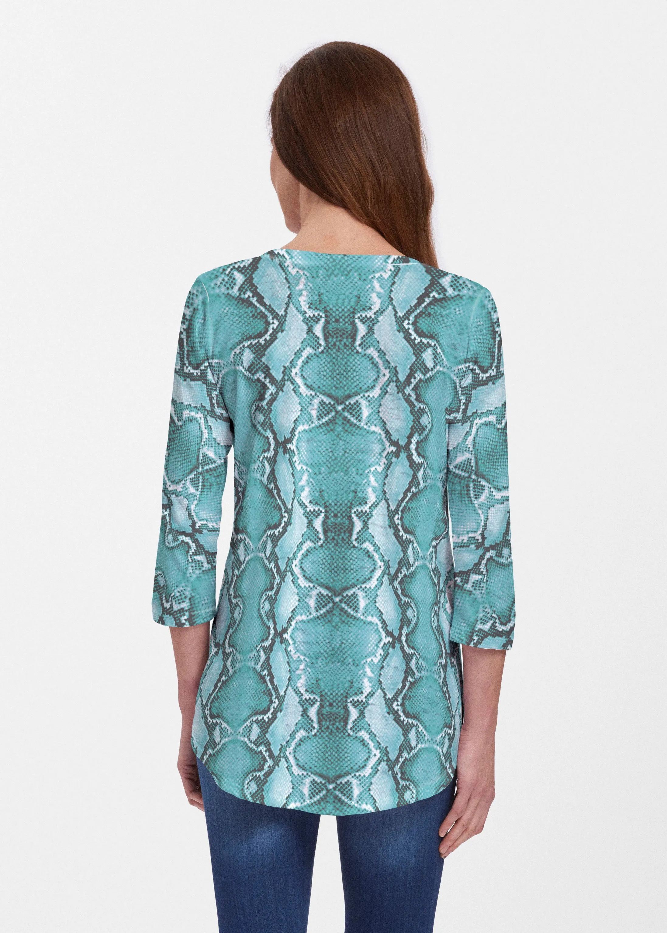 Python Aqua (7277) ~ Signature V-neck Flowy Tunic