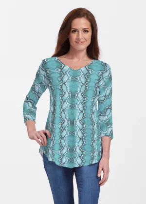 Python Aqua (7277) ~ Signature V-neck Flowy Tunic