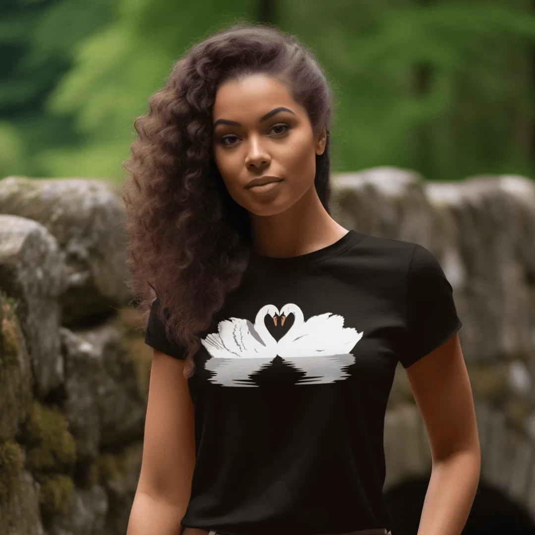 "Swan Love"  Custom T-Shirt for Women