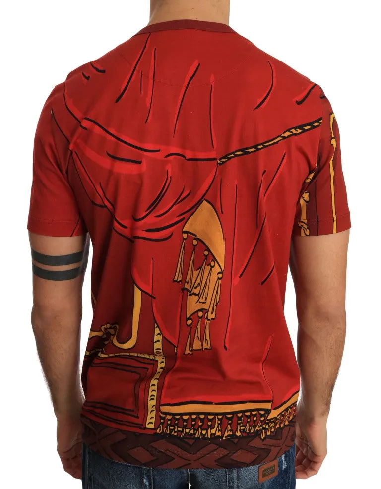 Red Cotton Crewneck T-Shirt