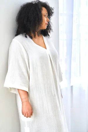 re:hOMe - White Cotton Gauze Caftan
