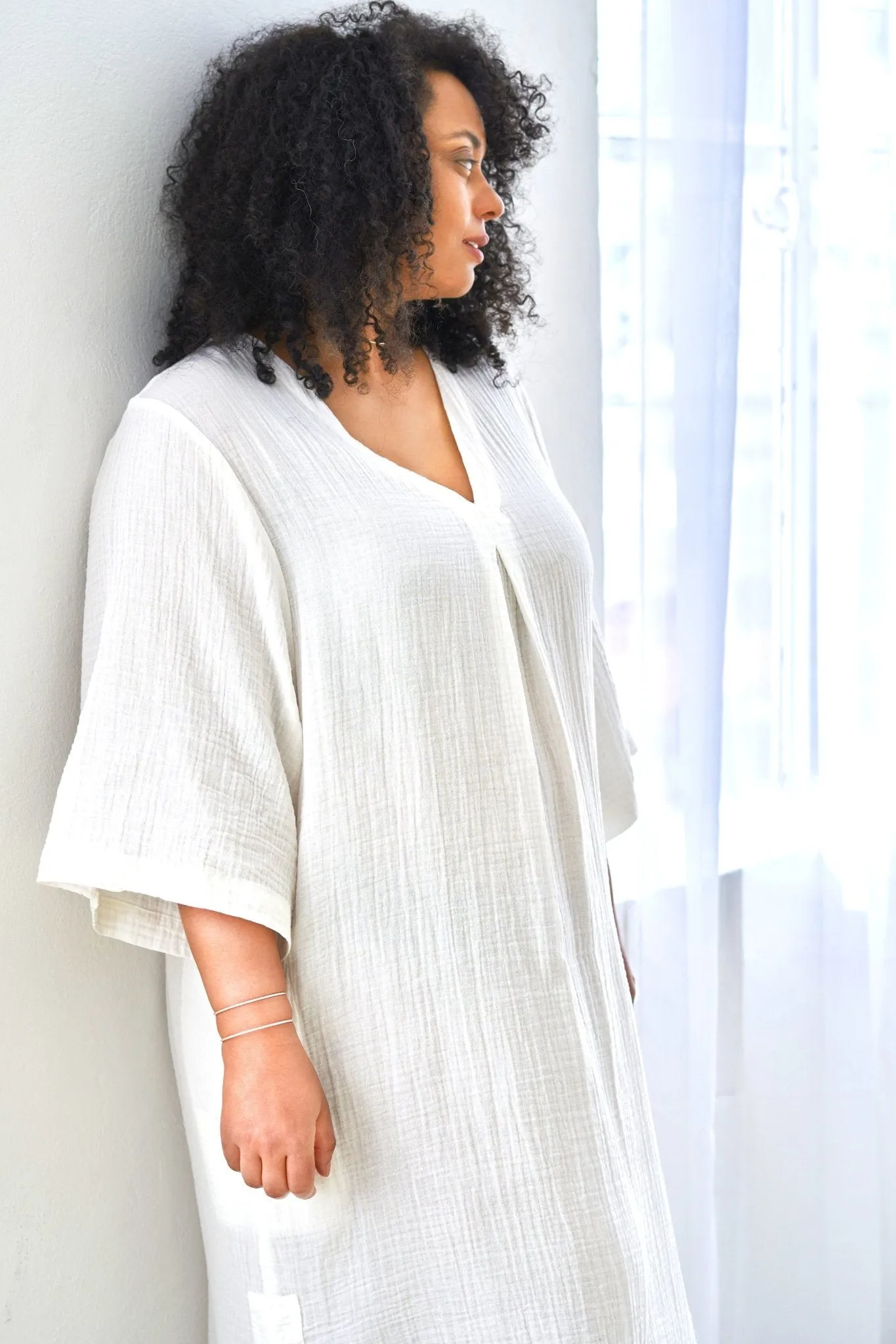 re:hOMe - White Cotton Gauze Caftan