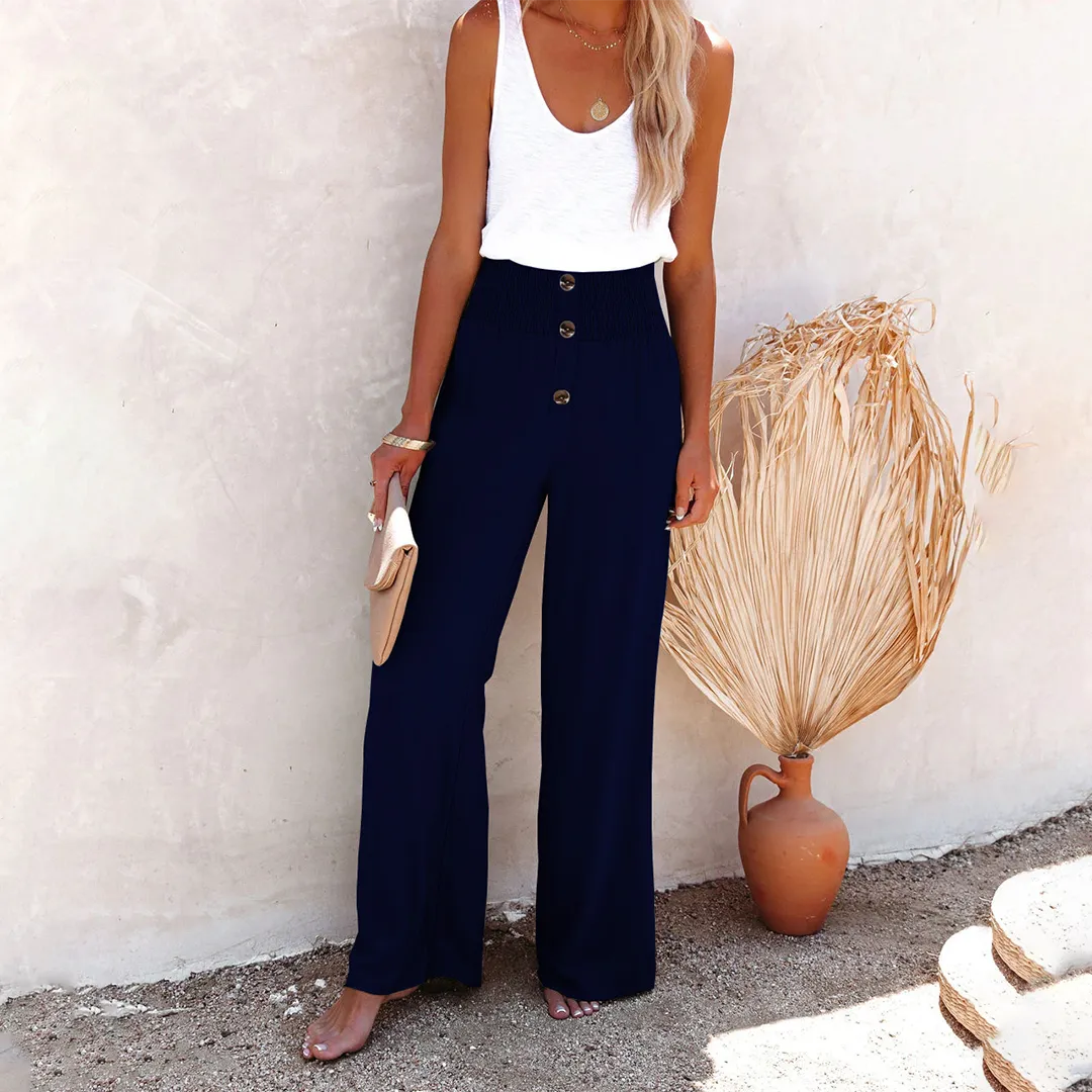 Relaxed Fit High-Waisted Trousers