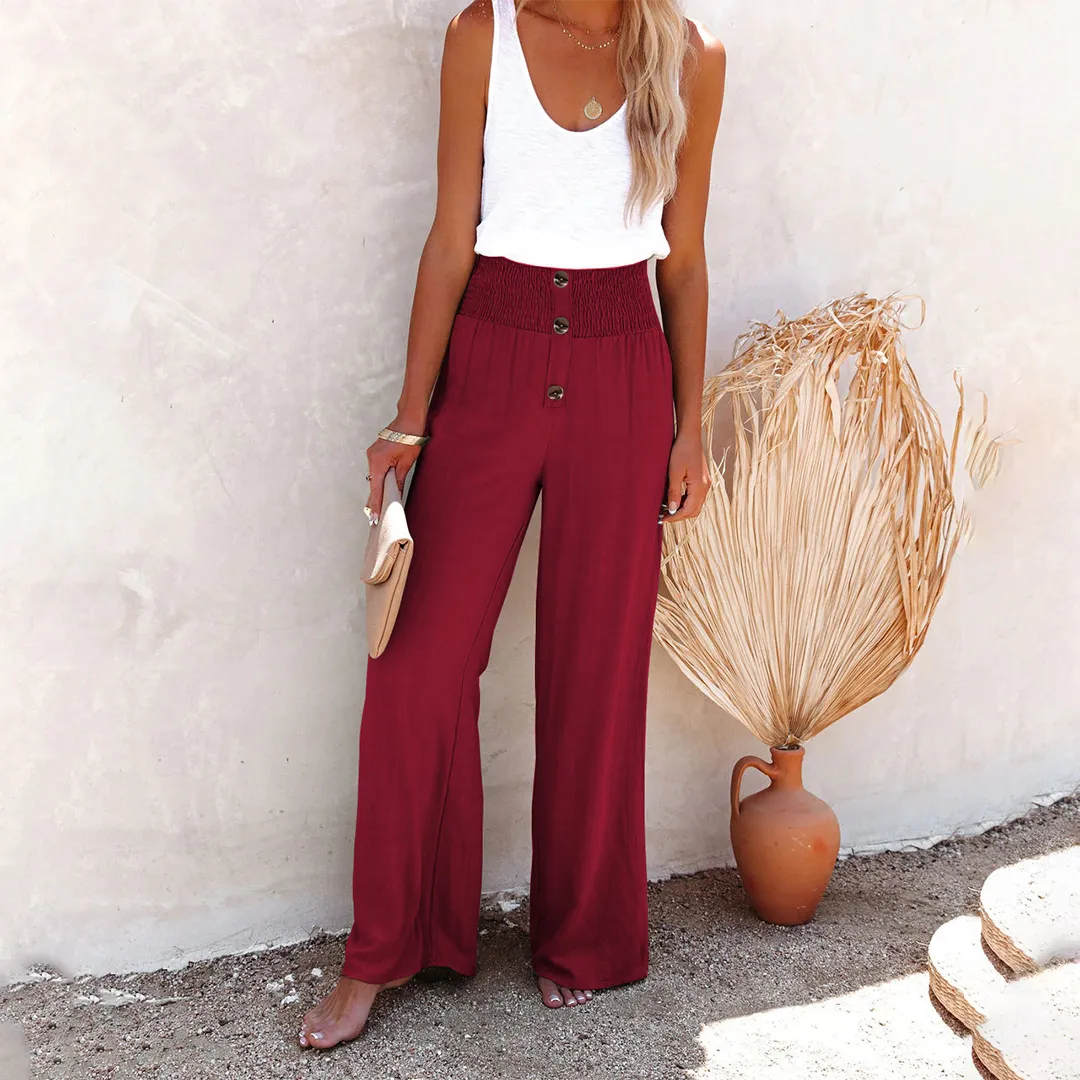 Relaxed Fit High-Waisted Trousers