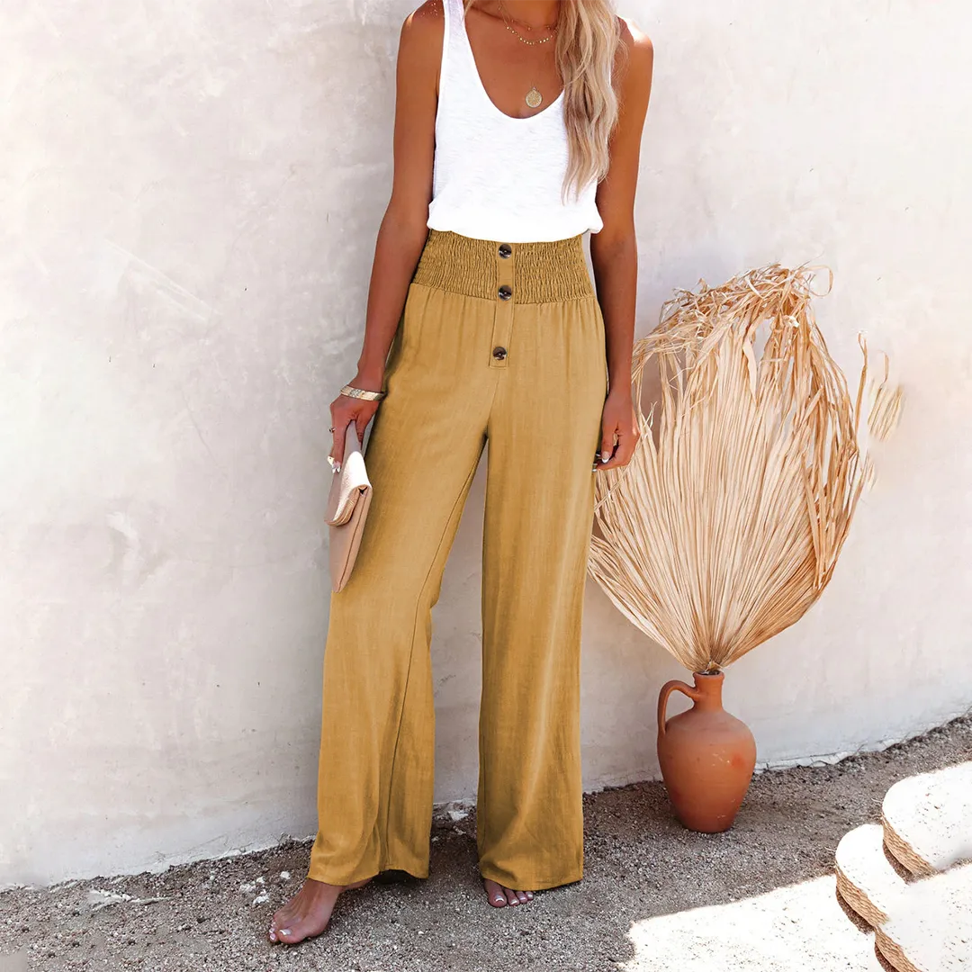 Relaxed Fit High-Waisted Trousers