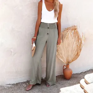 Relaxed Fit High-Waisted Trousers