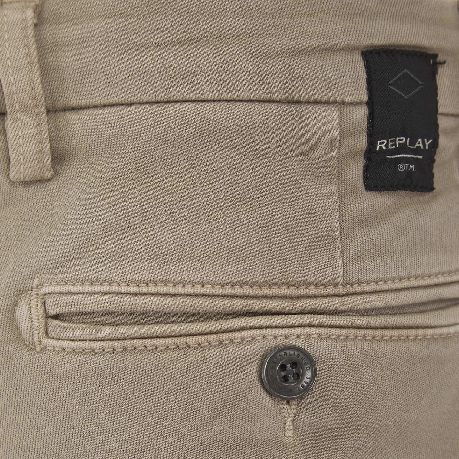 REPLAY HYPERFLEX ZEUMAR SLIM FIT CHINO TROUSERS