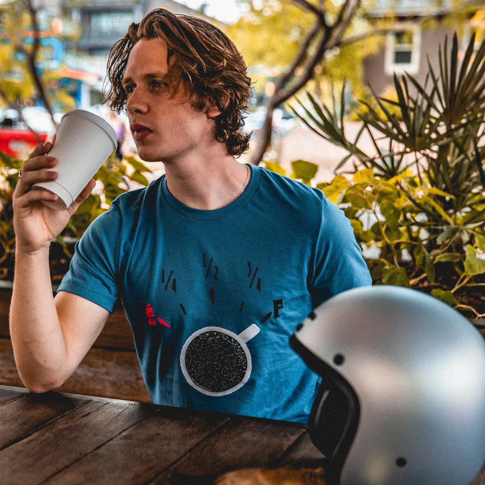 Revival Fast Coffee T-Shirt - Steel Blue