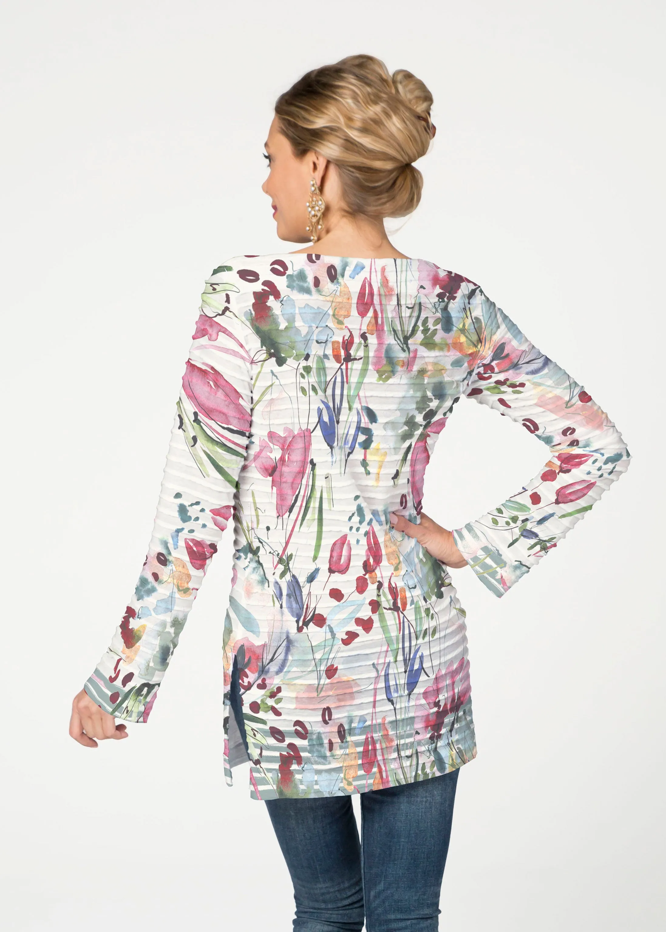 Rhapsody  (16191) ~ Banded Boatneck Tunic