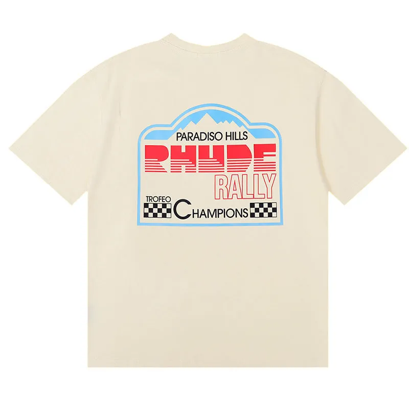 RHUDE Black dove lettering print T-Shirts