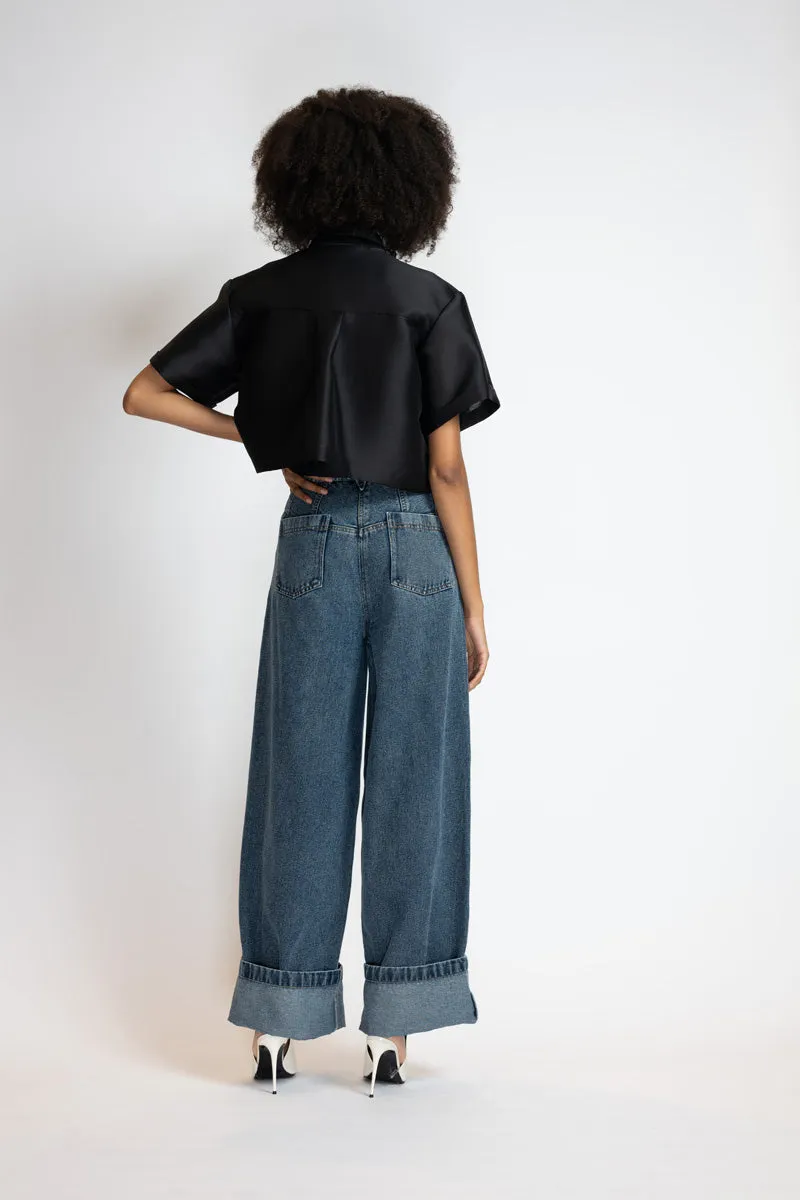 Rinsed Indigo Denim Trousers