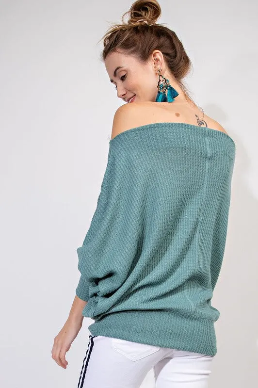 ROXY OFF SHOULDER THERMAL GRN-