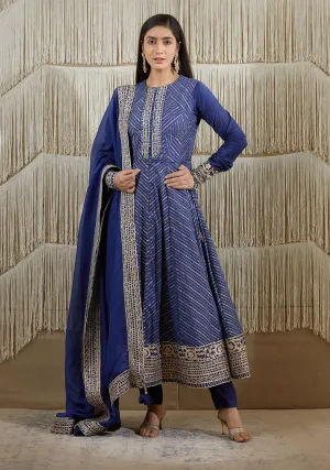 Royal Blue Embroidered Kurta Set