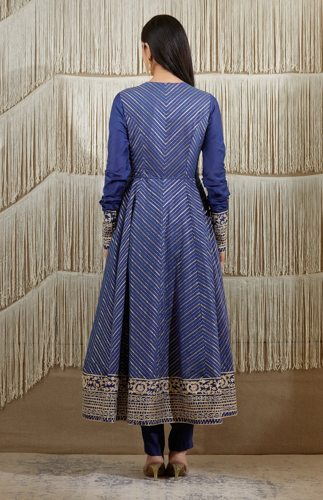 Royal Blue Embroidered Kurta Set