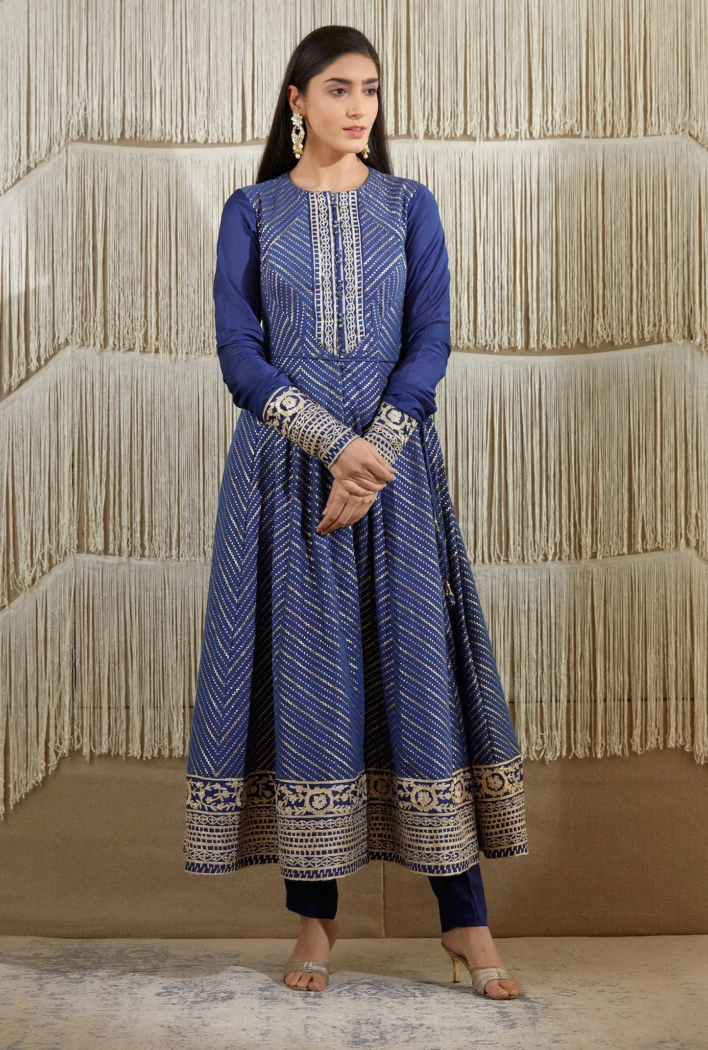 Royal Blue Embroidered Kurta Set