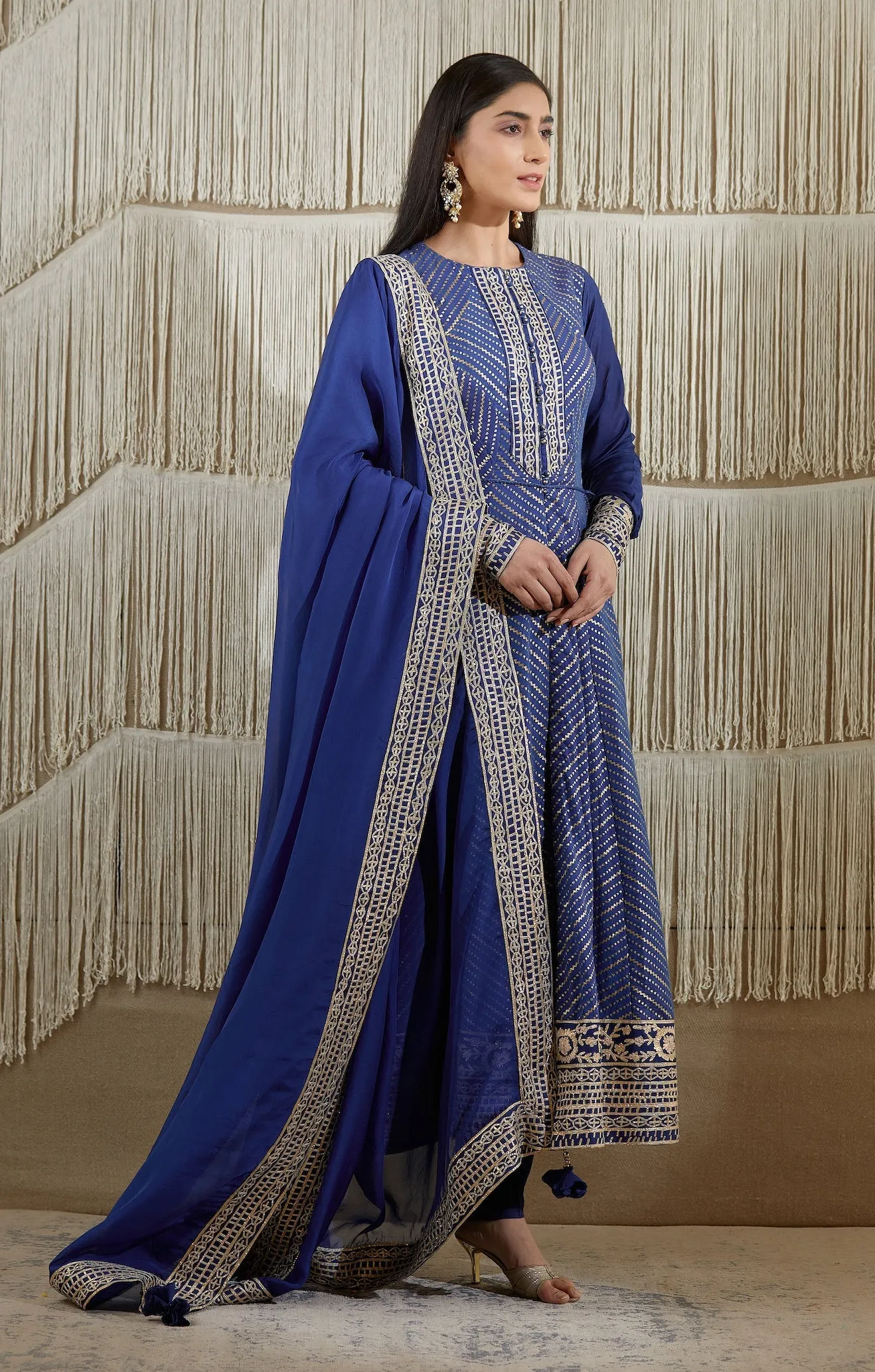 Royal Blue Embroidered Kurta Set