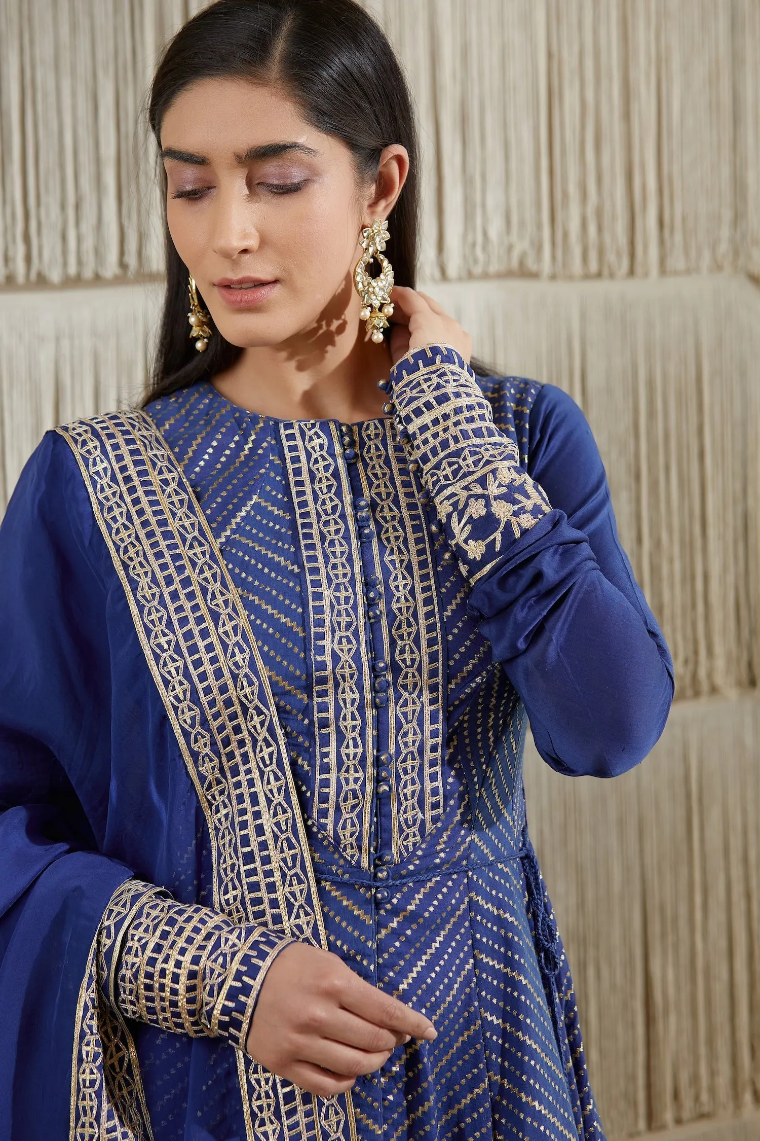 Royal Blue Embroidered Kurta Set