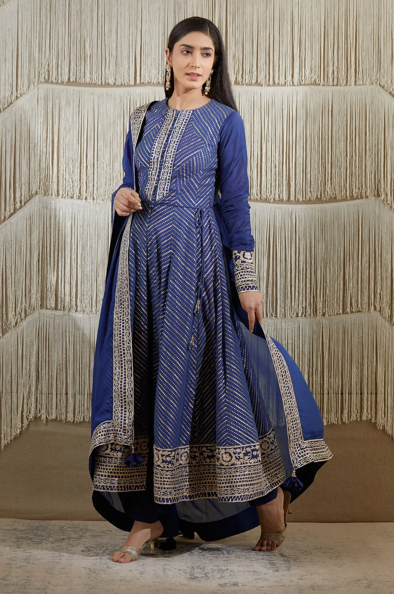 Royal Blue Embroidered Kurta Set