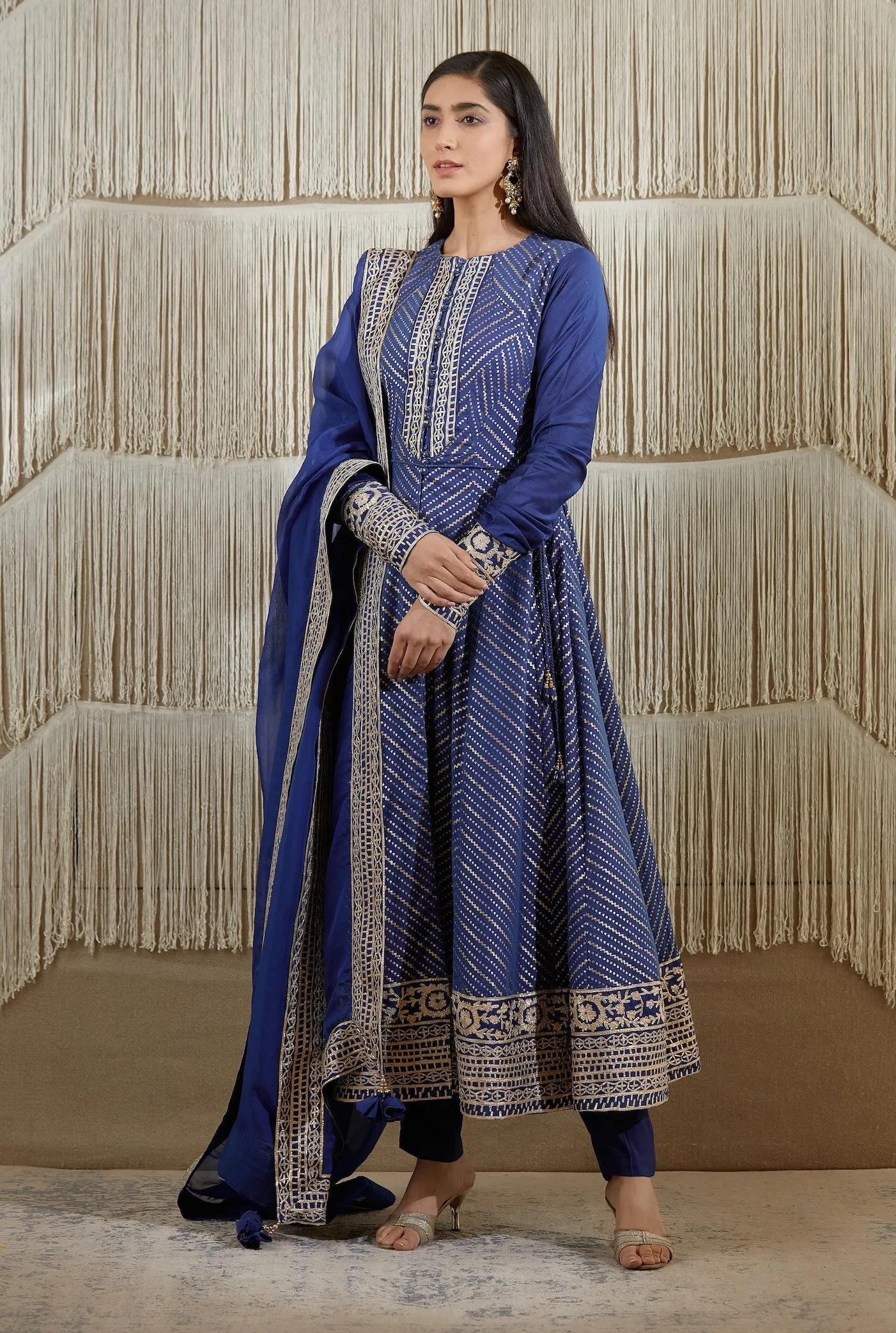 Royal Blue Embroidered Kurta Set
