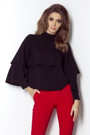 Ruffled Elegance Loose Blouse
