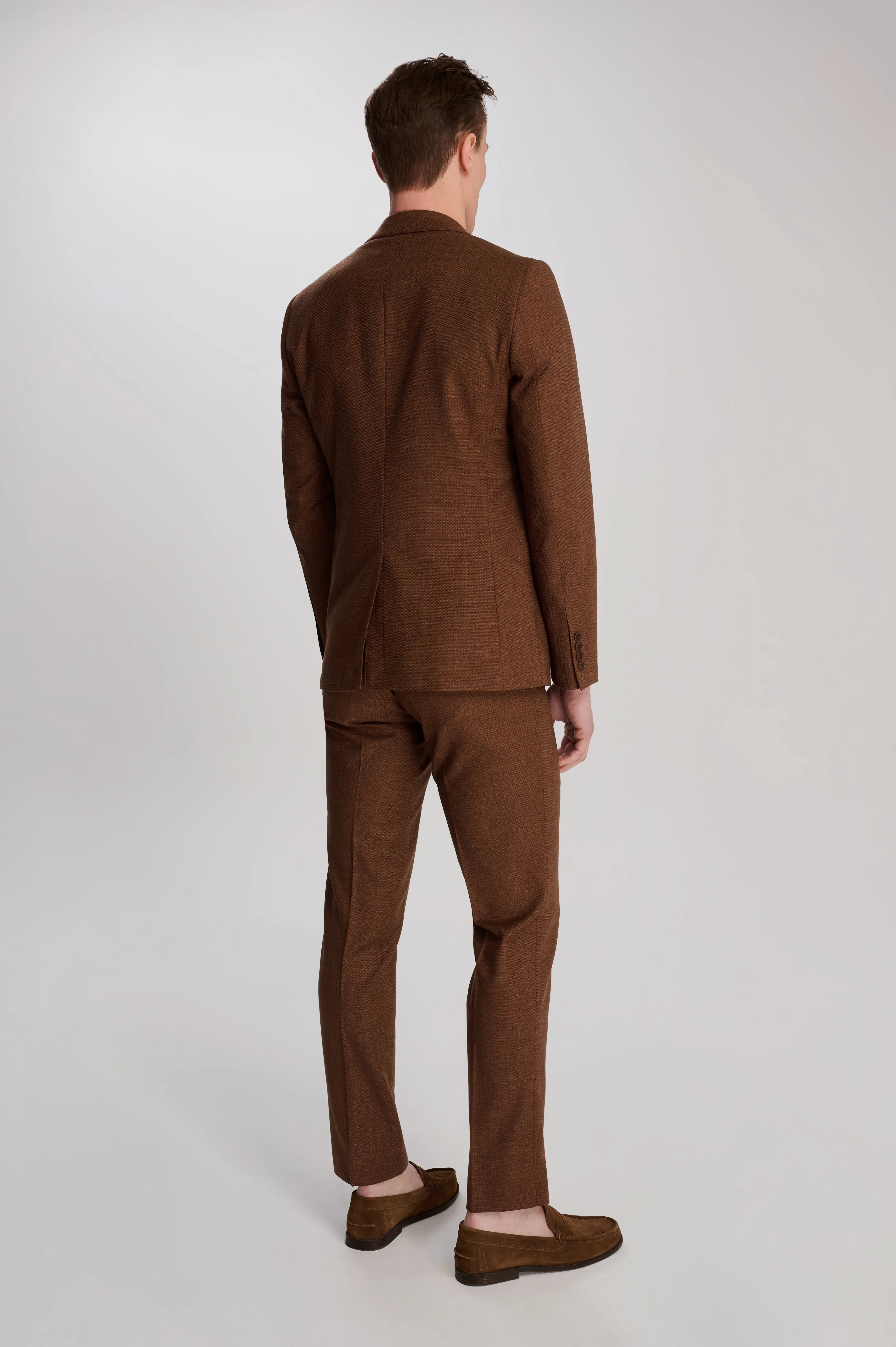 Sandro Slim Fit Linen Look Suit Jacket in Rust