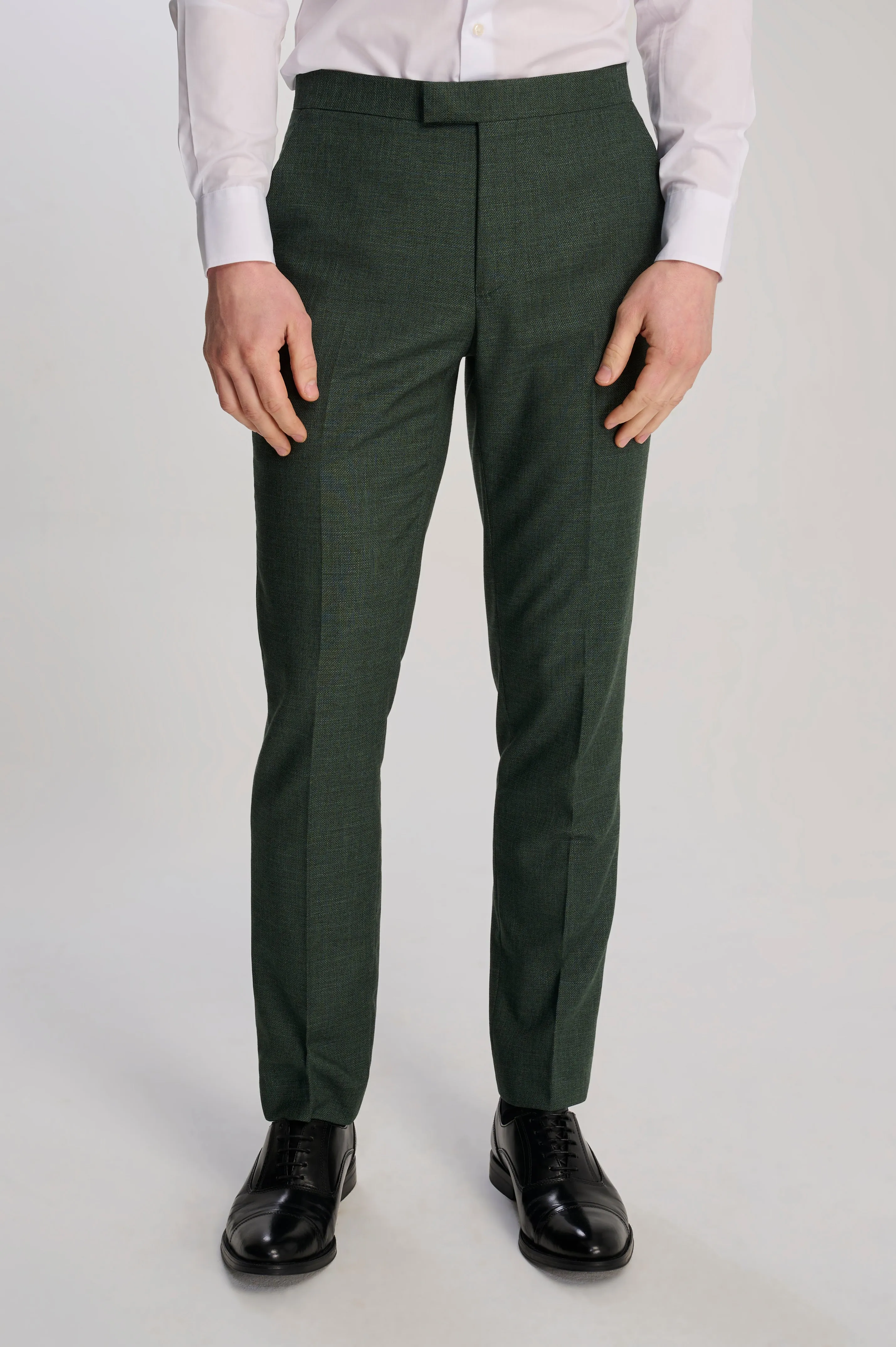 Sandro Slim Fit Linen Look Suit Trousers in Green