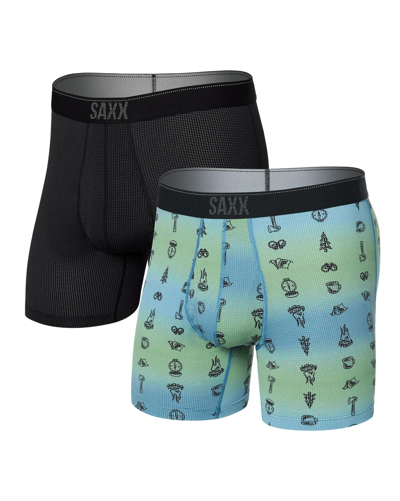 Saxx Quest Quick-Dry Mesh (2 Pack) - Camp Ombre/Black