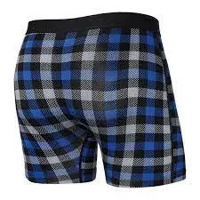 SAXX Vibe Boxer Brief Blue Flannel Check