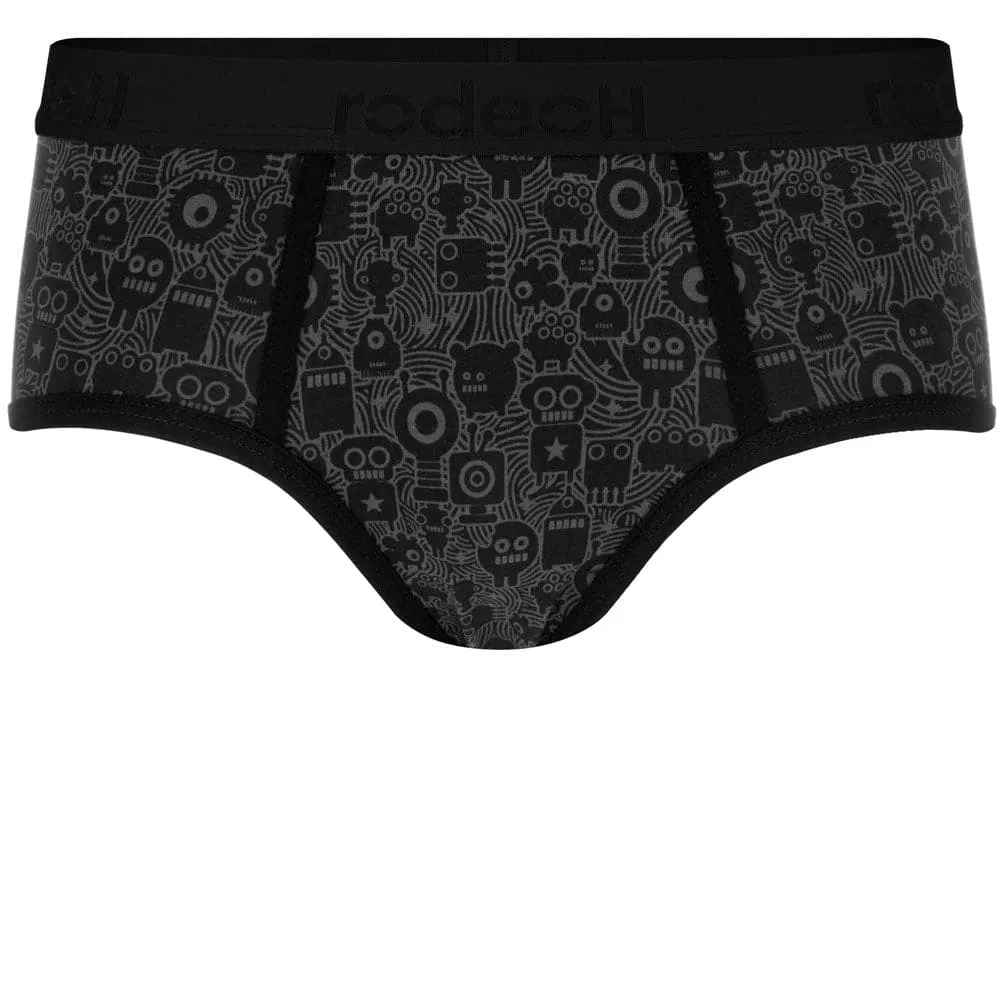 Shift Brief Underwear - B & W Robots