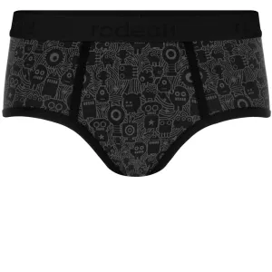 Shift Brief Underwear - B & W Robots