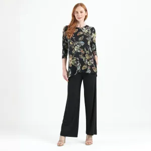 Side Vent Kerchief Hem Tunic - Leaf Colorburst - Final Sale!