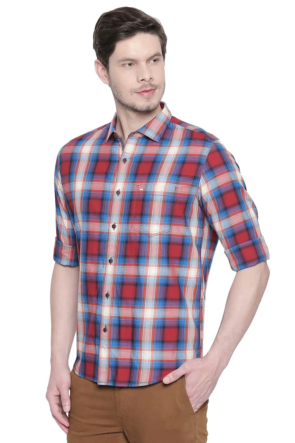 Slim Fit Checks Shirt