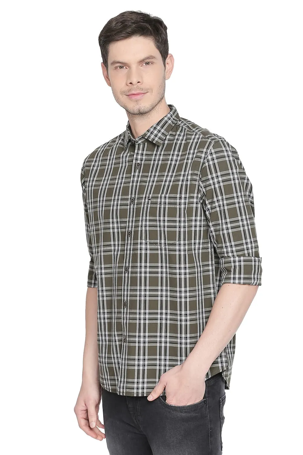 Slim Fit Checks Shirt