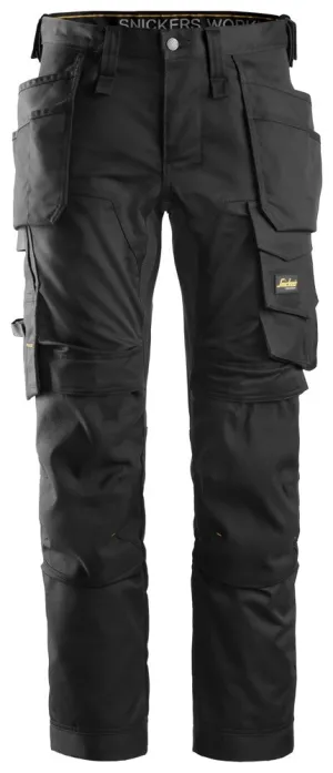 Snickers Black, Stretch Trousers Holster Pockets (6241)