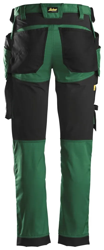 Snickers Forest Green, Stretch Trousers Holster Pockets (6241)