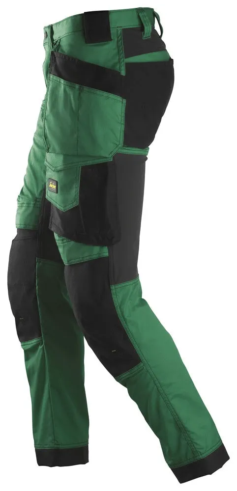 Snickers Forest Green, Stretch Trousers Holster Pockets (6241)