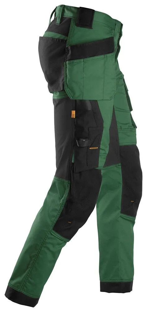 Snickers Forest Green, Stretch Trousers Holster Pockets (6241)