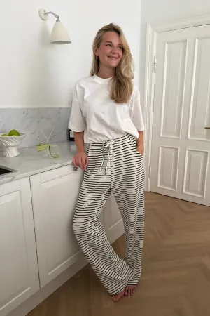 SofiaIC Bukser - Hvid Sort Stribet