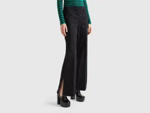 Solid Bootcut Flared Fit Trousers