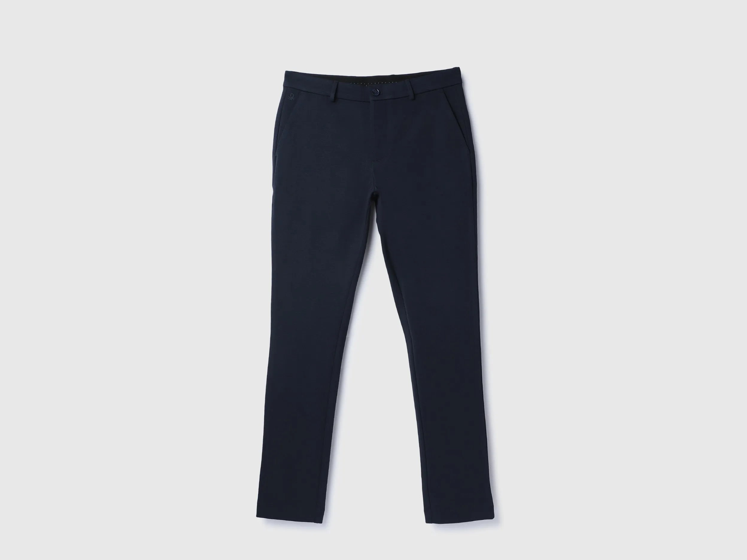 Solid Mid Rise Slim Fit Trousers