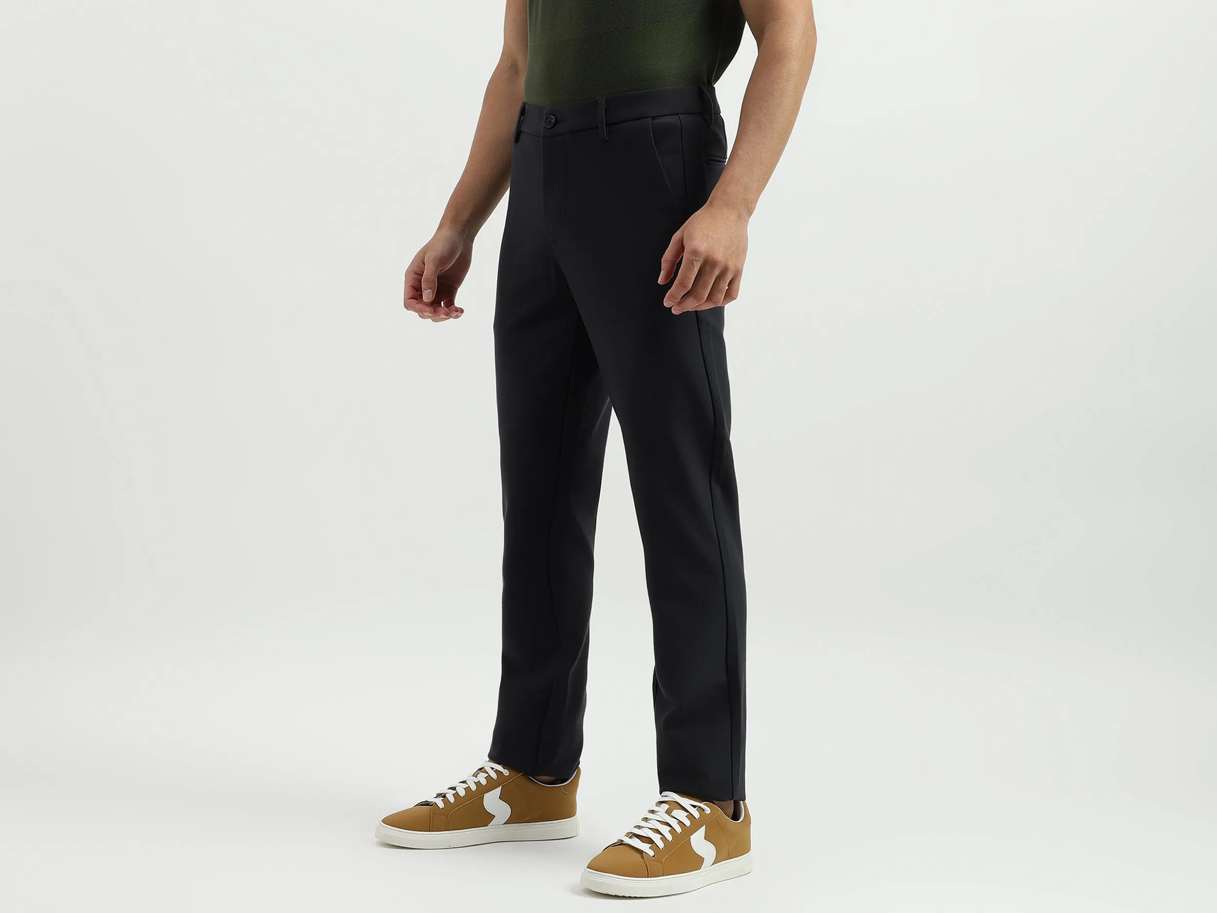Solid Slim Fit Trousers