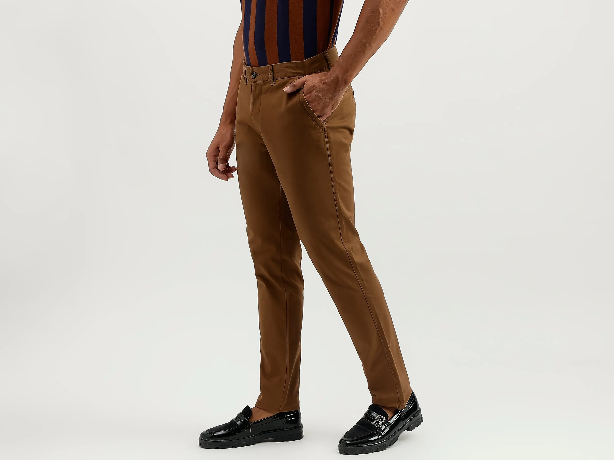 Solid Slim Fit Trousers