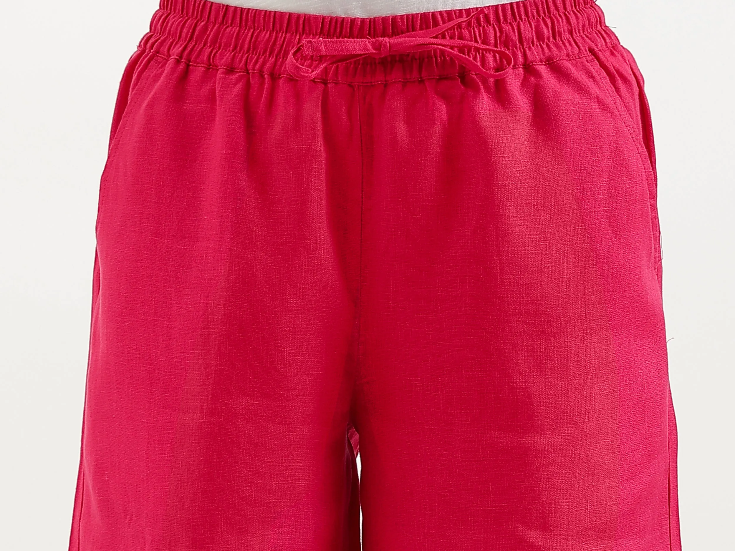 Solid Wide Leg Cargo Trousers