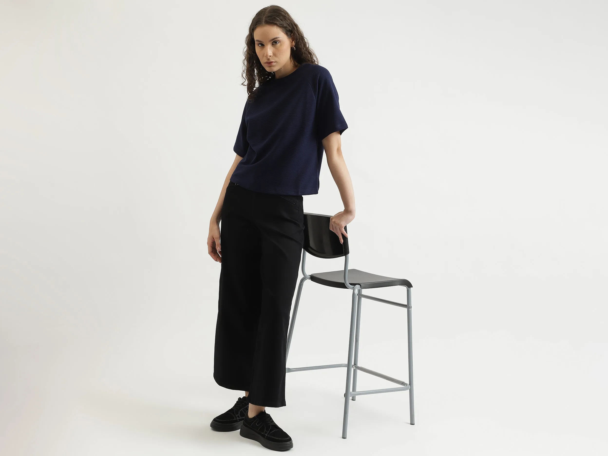 Solid Wide Leg Trousers