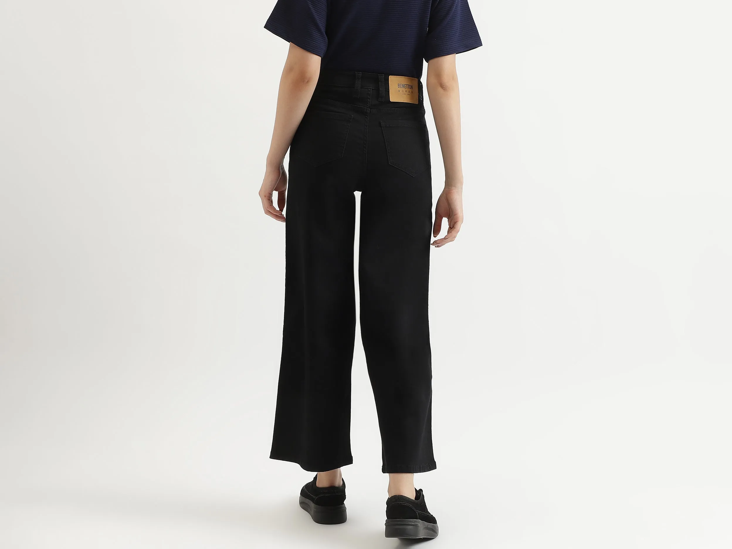 Solid Wide Leg Trousers
