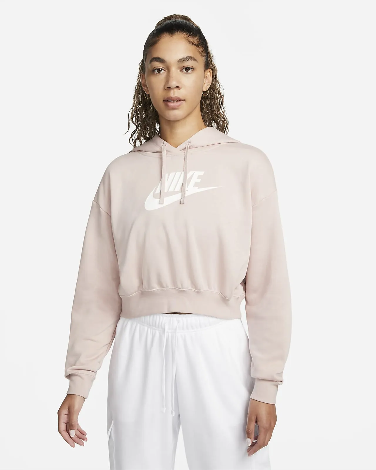 SPORTSWEAR CLUB FLEECE WOMENS OVERSIZED CROP HOODIE